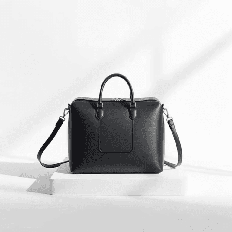 Premium black leather bag